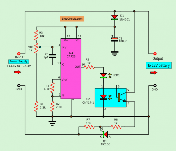 Battery Charger Using Scr Circuit Diagram