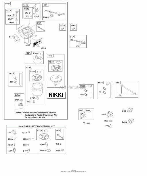 Ruixing Carburetor Parts Diagram