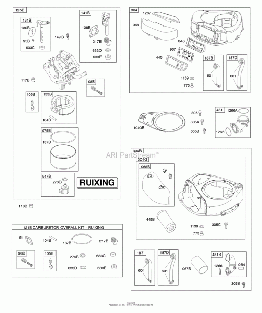 Ruixing Carburetor Parts Diagram